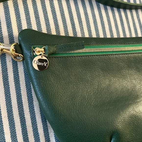 Clare V Green Leather Grande Fanny NWOT